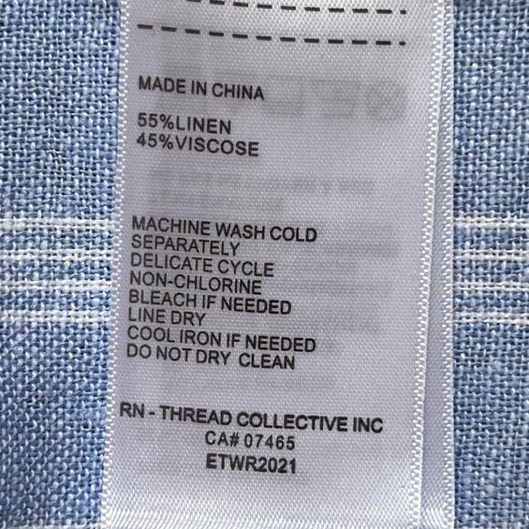 Ellen Tracy Blue & White Striped Linen Blend Blazer, Size Small - Picture 9 of 11